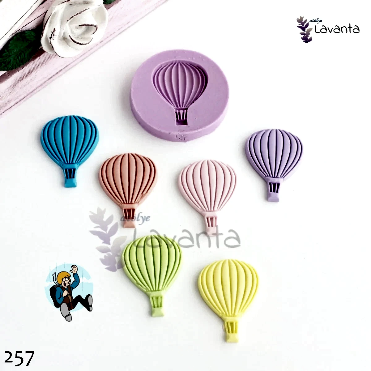 Çizgili Uçan Balon Silikon Kalıbı