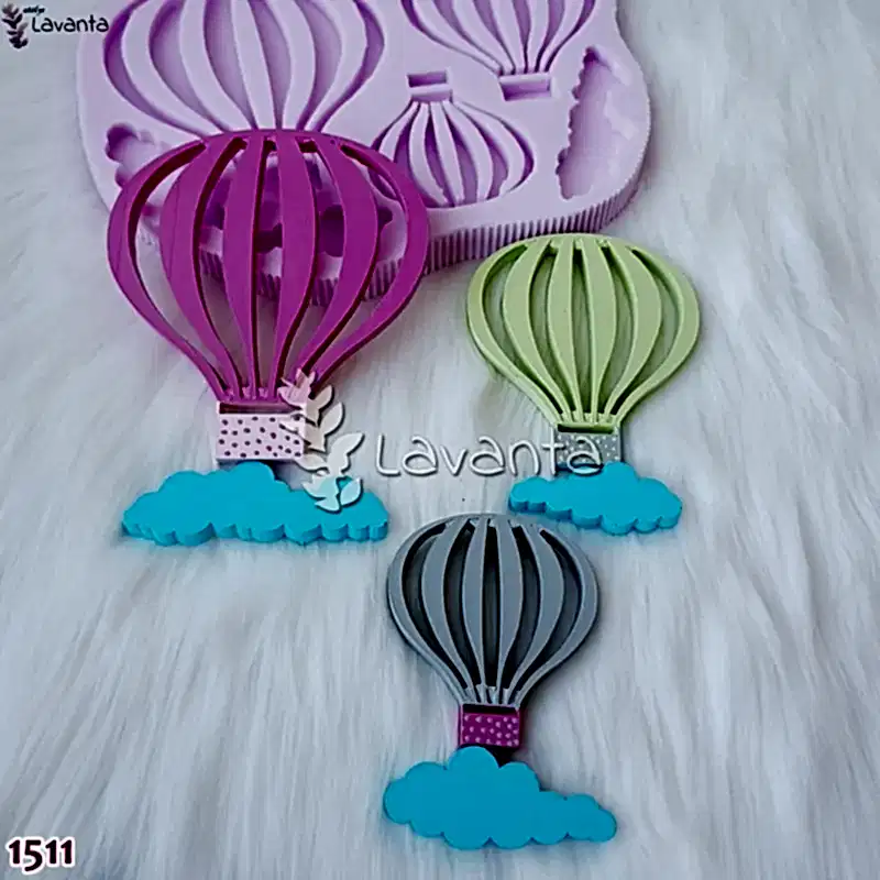 Dev Balon ve Bulutlar Bebek Panosu Silikon Kalıbı