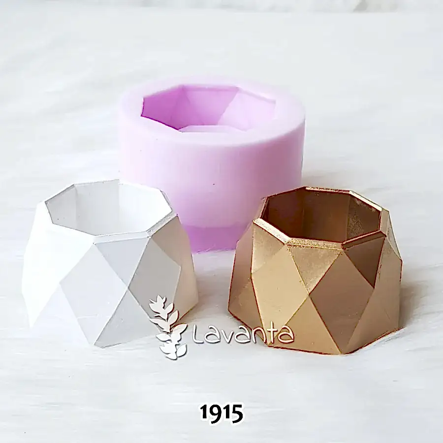 Küçük Geometrik Sukulent Saksı Silikon Kalıbı