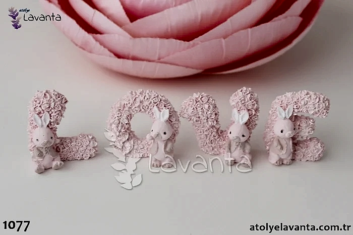 Love Tavşanlar Silikon Kalıbı