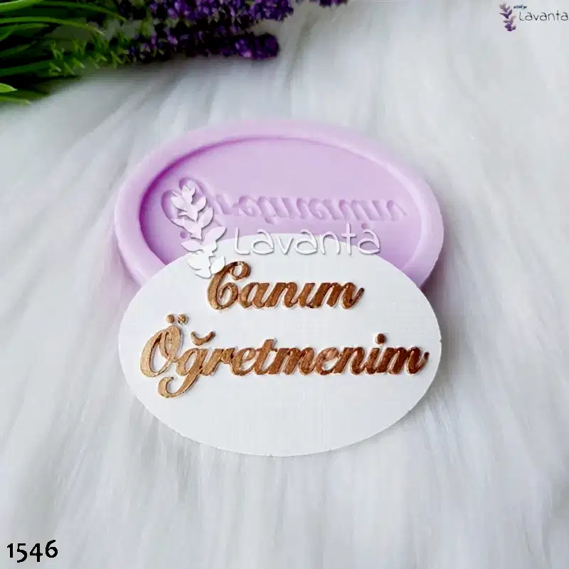 Oval Canım Öğretmenim Etiketi Kokulu Taş Kalıbı