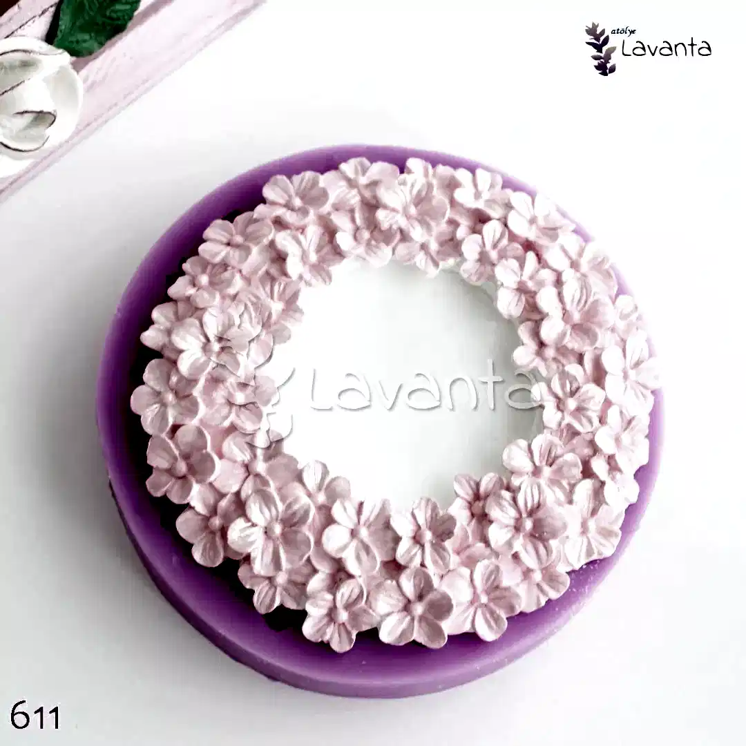 Papatyalı Yuvarlak Çerçeve Silikon Kalıbı