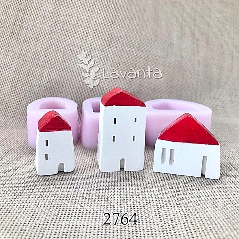 Üçlü Mini Evler Silikon Kalıbı