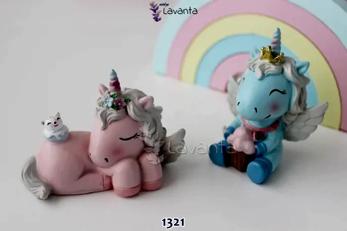 İkili Unicorn Seti Silikon Kalıbı