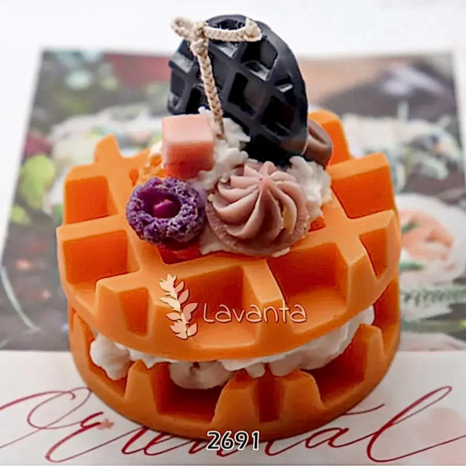 Büyük Yuvarlak Waffle Mum Kalıbı